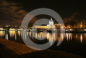 Paris and river seine by night