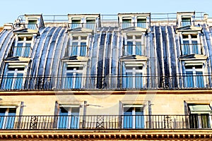 Paris roof of zinc with a large number of windows