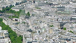 Paris rooftops from above