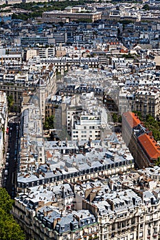 Paris rooftops on a clear summer day.