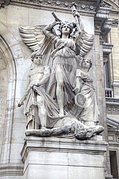 Paris. Sculptures on the facade of the Opera Garnier. Sculptural