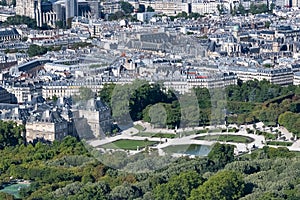 Paris, the Senat and the Luxembourg garden, aerial view