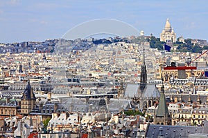 Paris skyline with Basilica Sacre Coeur