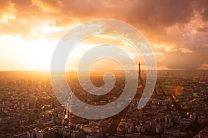 Paris Skyline With Eiffel Tower