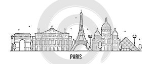Paris skyline France city buildings vector