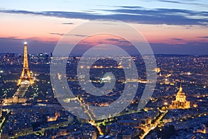 Paris skyline by night