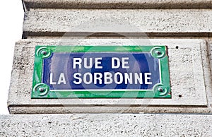 Paris - Sorbonne street sign