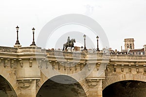 Paris, the statue of King Henry IV. Pont-Neuf Paris France