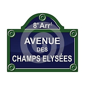 Paris street avenue plate sign symbol