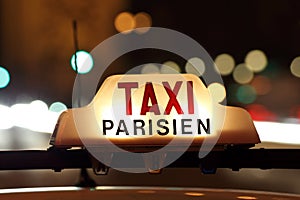 Paris taxi by the Arc de Triomphe