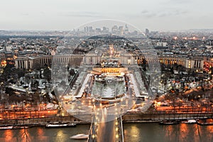 Paris tour eiffel view after sunset