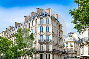 Paris, typical building, parisian facade