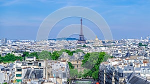 Paris, typical roofs, aerial view photo