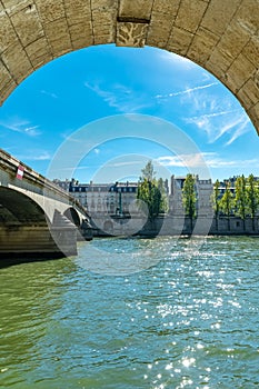 Paris, view of the Carrousel bridge