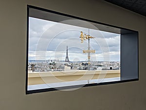 Paris view from printemps rooftop with the Eiffel tower