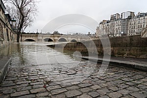 Paris, winter 2018, flood on the river Seine