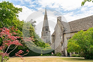 The parish church of All Saints in Bisley, a picturesque Cotswold village in Gloucestershire