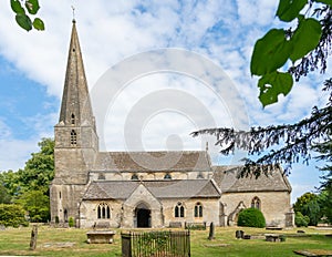 The parish church of All Saints in Bisley, a picturesque Cotswold village in Gloucestershire