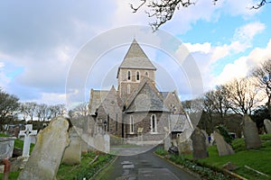 Parish church and grave stones
