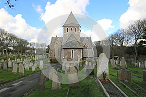 Parish church and grave stones