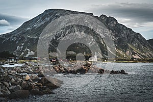 The parish Church in Hol built in 1924, located near Leknes in the municipality of Vestv g y, Lofoten, Nordland, Norway