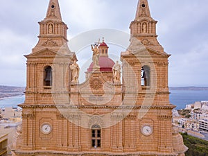 Parish Church of Mellieha on the island of Malta.