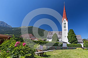 Parish church of Mieders Church to Mary Birth, the oldest church in the Stubai Valley in Gothic style, Austria