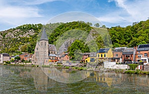 Parish church near the Meuse river in Saint Paul district, Dinant in Belgium.