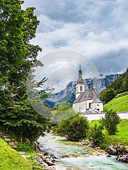 Parish church Saint San Sebastian in Ramsau in the Berchtesgaden Alps, Germany