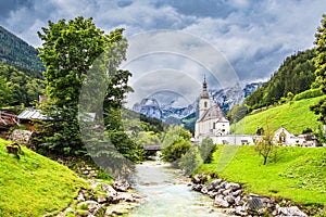 Parish church Saint San Sebastian in Ramsau in the Berchtesgaden Alps, Germany