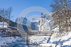 Parish church Saint Sebastian, Ramsau, Berchtesgaden, Bavaria, South Germany