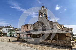 Parish Church of San Martin de Oscos (19th century). Rebuilt in 1828 based on a medieval precedent. Asturias, Spain.