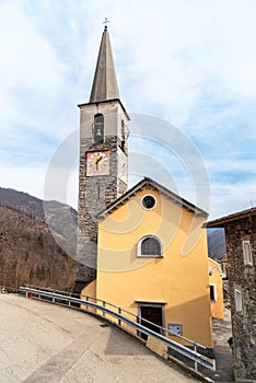 Parish church of Santa Maria Assunta in Borgnone, a hamlet of Centovalli, Ticino, Switzerland
