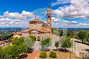 Parish church in small italian town. photo