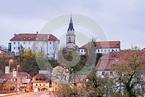 Parish Church of St. Cantianus and the town center of Kranj