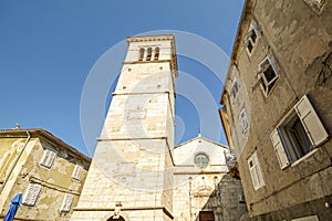 The Parish church St Mary of the Snow in Cres town, Island of Cres, Croatia photo