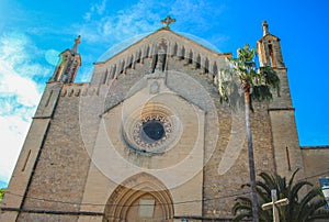 Parish Church of the Transfiguration of the Lord - Transfiguracio del Senyor - located in the village Arta, Mallorca, Spain photo