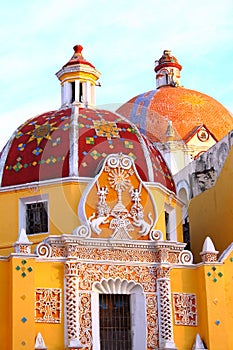 Parish domes of santa maria natividad in atlixco city, puebla, mexico III