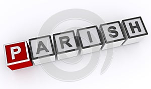 parish word block on white