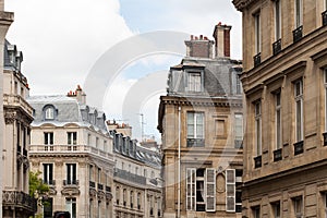 Parisian cityscape of classic architure photo