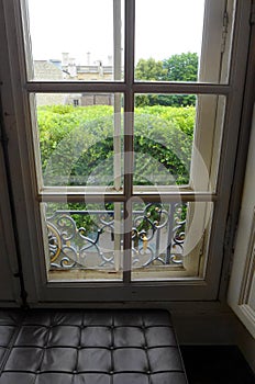 Parisian house window with view photo