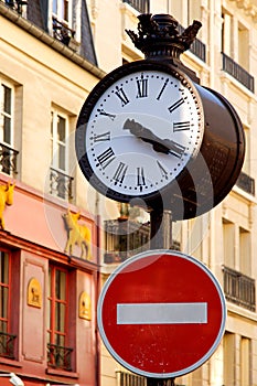 Parisian street clock photo