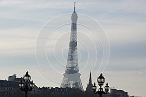 Parisian view with the Eiffel Tower