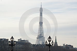 Parisian view with the Eiffel Tower