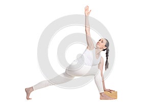 Parivrtta Parsvakonasana for beginning yoga student