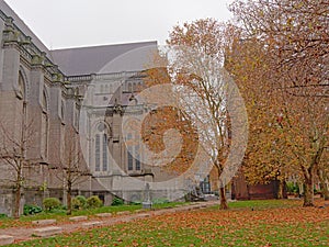 Park along basilica of Notre Dame de la Treille , Lille