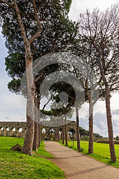 Park of the Aqueducts, an archeological public park in Rome, Italy