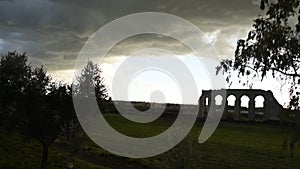 Park of the aqueducts at sunset