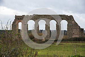 Park of the aqueducts at sunset