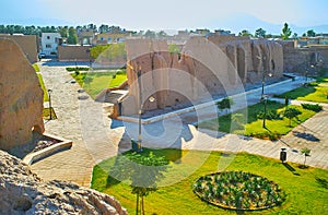 The park around the fortress wall, Kashan, Iran